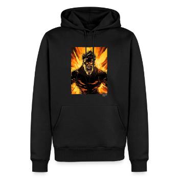 Super Anger Hero: Der heldenhafte Ausbruch - Männer Premium Bio Hoodie - Schwarz - Vorne - Nico (187cm)