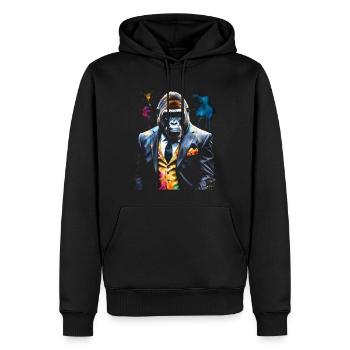 Costume de gorille singe imprimé de design animal coloré - Sweat à capuche Premium bio Homme - noir - Devant - Nico (187cm)