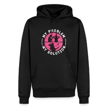 Rock N Roll Mon problème Ma solution Pictogramme Maman - Sweat à capuche Premium bio Homme - noir - Devant - Nico (187cm)