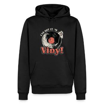 Disques vinyles Je l’ai sur vinyle Musique rétro - Sweat à capuche Premium bio Homme - noir - Devant - Nico (187cm)