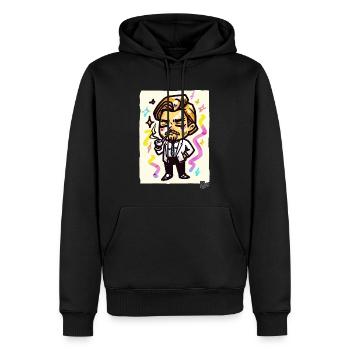 Little Leonardo: Gentleman with a Pipe - Men’s Premium Organic Hoodie - black - Front - Nico (187cm)