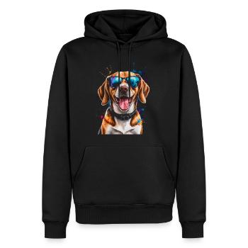 Beagle Sunglasses Dog Funny Animal Design Print - Men’s Premium Organic Hoodie - black - Front - Nico (187cm)