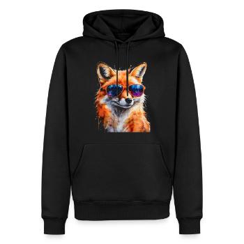 Lunettes de soleil renard imprimé imprimé animal coloré - Sweat à capuche Premium bio Homme - noir - Devant - Nico (187cm)