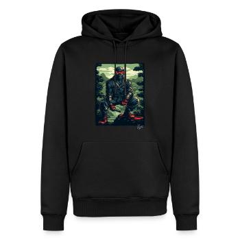 Schwarzer Natur Ninja - Männer Premium Bio Hoodie - Schwarz - Vorne - Nico (187cm)