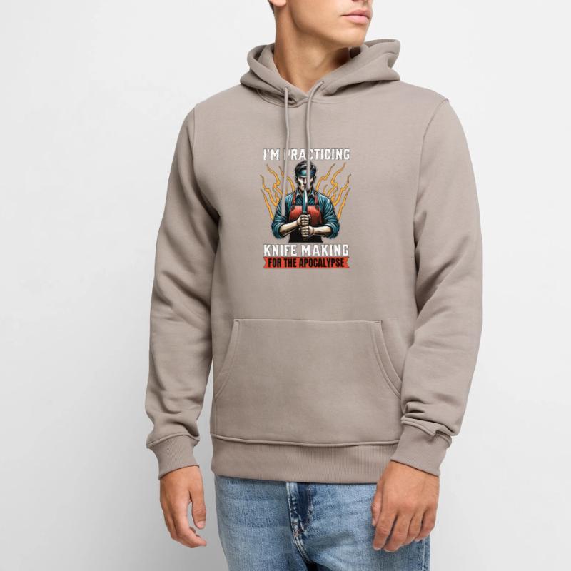 Blade Forging I'm Practicing Knife Making Forging Männer Premium Bio Hoodie