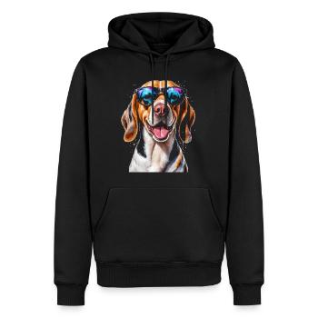 Beagle Sunglasses Dog Funny Animal Design Print - Men’s Premium Organic Hoodie - black - Front - Nico (187cm)