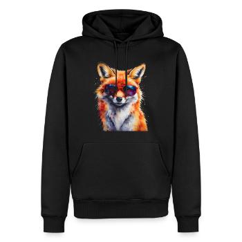 Lunettes de soleil renard imprimé imprimé animal coloré - Sweat à capuche Premium bio Homme - noir - Devant - Nico (187cm)
