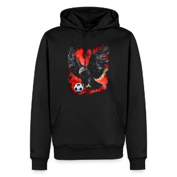 Eagle Football Coloré Albanie Animal Design Print - Sweat à capuche Premium bio Homme - noir - Devant - Nico (187cm)
