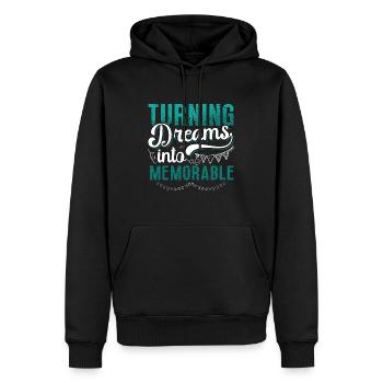 Events Coordinator Turning Dreams Into Planning - Männer Premium Bio Hoodie - Schwarz - Vorne - Nico (187cm)