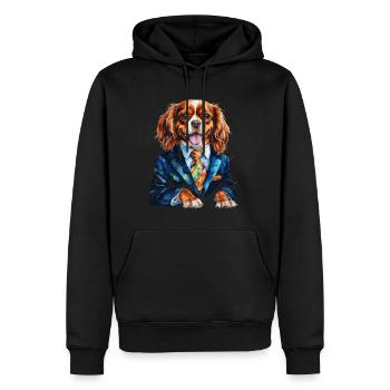 Cavalier King Charles Spaniel Costume Imprimé Chien - Sweat à capuche Premium bio Homme - noir - Devant - Nico (187cm)