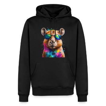 Lunettes de soleil Capybara Capy Colorful Animal Design Print - Sweat à capuche Premium bio Homme - noir - Devant - Nico (187cm)