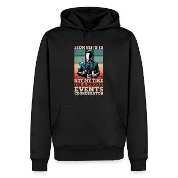 Events Coordinator Morning Is Not My Time Planner - Männer Premium Bio Hoodie - Schwarz - Vorne - Nico (187cm)