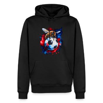 Abeille Football Coloré Slovénie Slovénie Design Imprimer - Sweat à capuche Premium bio Homme - noir - Devant - Nico (187cm)