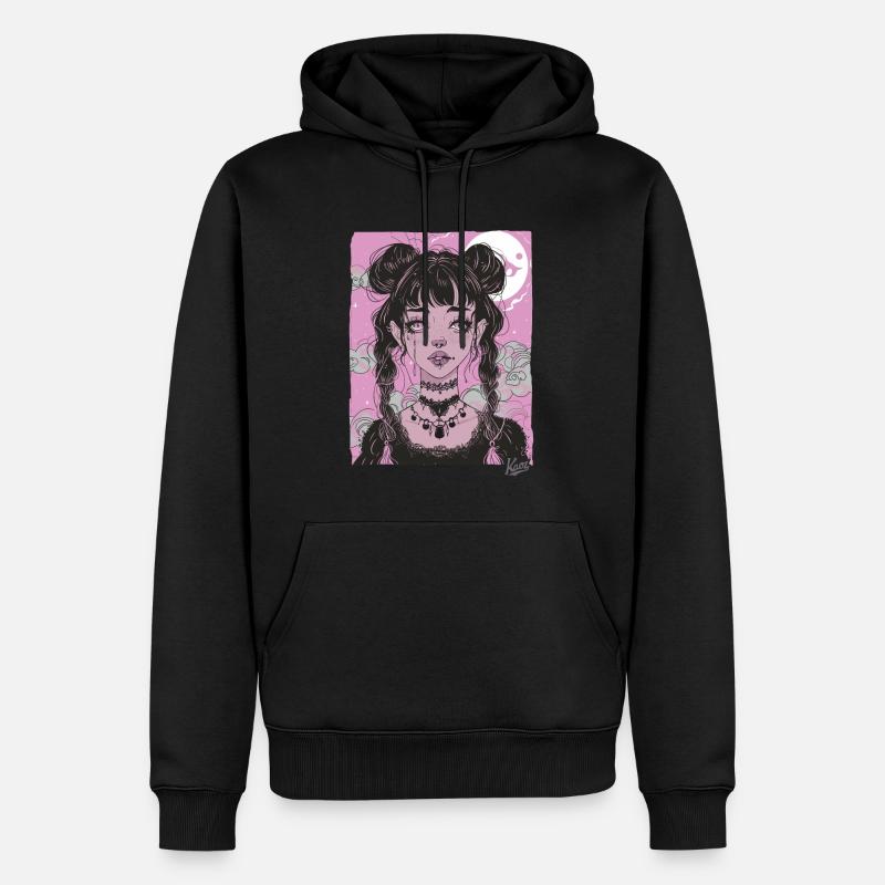 Super mignon grunge émo fille - Sweat à capuche Premium bio Homme - noir