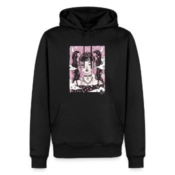 Beauté super cool : Grunge Emo Girl - Sweat à capuche Premium bio Homme - noir - Devant - Nico (187cm)