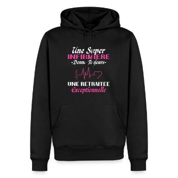 Pensionierte Krankenschwester Humor, Ruhestandsgeschenk - Männer Premium Bio Hoodie - Schwarz - Vorne - Nico (187cm)
