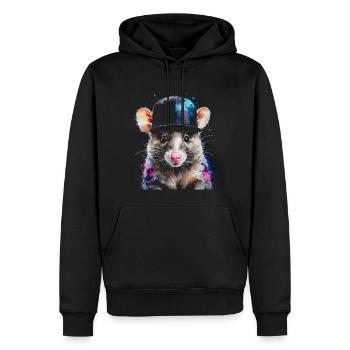 Opossum Snapback Cap Cool Tier Design Print - Men’s Premium Organic Hoodie - black - Front - Nico (187cm)