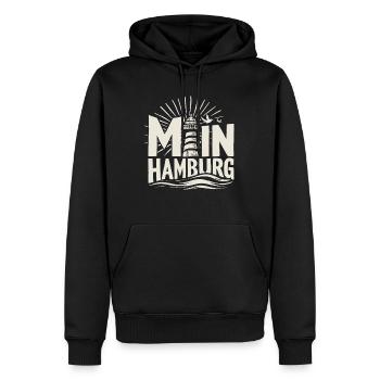 Moin hamburg Hambur Chemise - Sweat à capuche Premium bio Homme - noir - Devant - Nico (187cm)