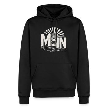 Moin - Conception du phare du nord de l’Allemagne - Sweat à capuche Premium bio Homme - noir - Devant - Nico (187cm)