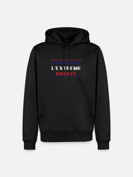 J'emmerde l'extreme droite - Sweat à capuche Premium bio Homme - noir
