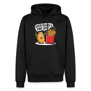 Chemise de dessin animé drôle de pommes de terre et de frites - Sweat à capuche Premium bio Homme - noir - Devant - Nico (187cm)