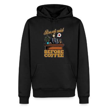 Receptionist Before Coffee Secretary Coffee Lover - Men’s Premium Organic Hoodie - black - Front - Nico (187cm)
