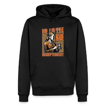Receptionist No Coffee No Assistant Coffee Lover - Men’s Premium Organic Hoodie - black - Front - Nico (187cm)