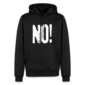 NEIN! - Männer Premium Bio Hoodie - Schwarz - Vorne - Nico (187cm)