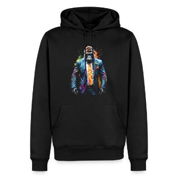 Gorilla Anzug Affe Bunt Tier Design Print - Männer Premium Bio Hoodie - Schwarz - Vorne - Nico (187cm)