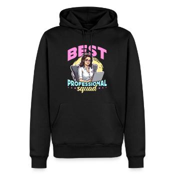 Assistante Admin Secrétaire de la Meilleure Escouade Professionnelle - Sweat à capuche Premium bio Homme - noir - Devant - Nico (187cm)