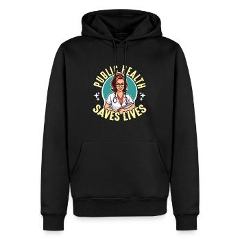 Éducateur en santé La santé publique sauve des vies Éducateur - Sweat à capuche Premium bio Homme - noir - Devant - Nico (187cm)