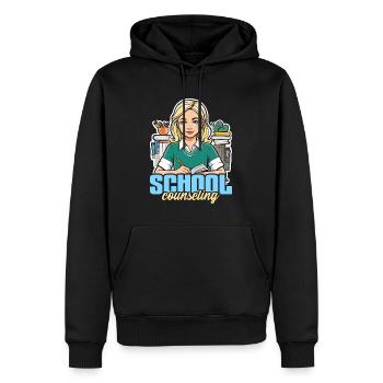 Conseiller scolaire Psychologue conseiller scolaire - Sweat à capuche Premium bio Homme - noir - Devant - Nico (187cm)