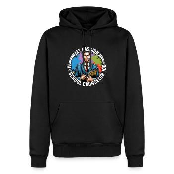 Conseillère scolaire Ma passion Ma psychologue scolaire - Sweat à capuche Premium bio Homme - noir - Devant - Nico (187cm)