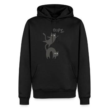 OOPS! - Sweat à capuche Premium bio Homme - noir - Devant - Nico (187cm)