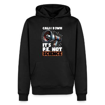Instructeur d’éducation physique Calm Down C’est l’éducation physique - Sweat à capuche Premium bio Homme - noir - Devant - Nico (187cm)