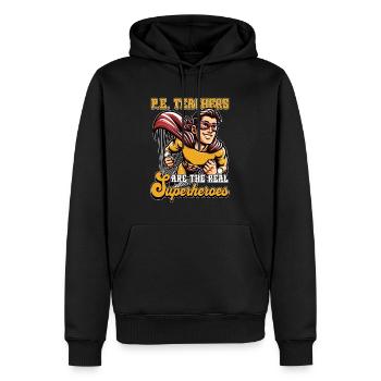 Les enseignants d’éducation physique sont les vrais athlètes - Sweat à capuche Premium bio Homme - noir - Devant - Nico (187cm)