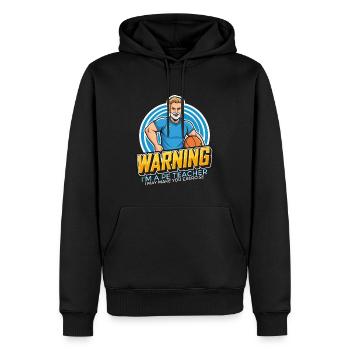 Instructeur d’éducation physique Avertissement Je suis un entraîneur de gym de professeur d’éducation physique - Sweat à capuche Premium bio Homme - noir - Devant - Nico (187cm)