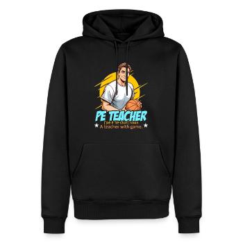 P.E Instructor P.E Teacher Noun A Personal Trainer - Männer Premium Bio Hoodie - Schwarz - Vorne - Nico (187cm)