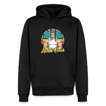 Coach de santé, vous n’avez pas besoin d’un meilleur coaching génétique - Sweat à capuche Premium bio Homme - noir - Devant - Nico (187cm)