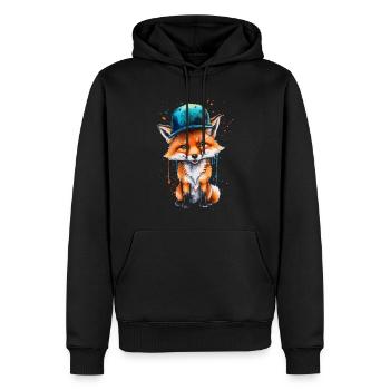 Casquette Fox Snapback Cool Animal Design Print - Sweat à capuche Premium bio Homme - noir - Devant - Nico (187cm)