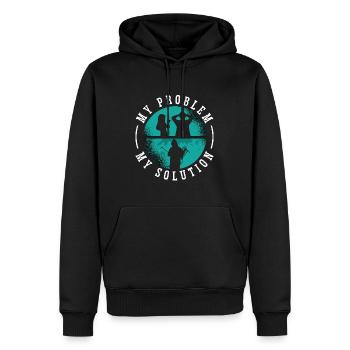 Agent de lutte antiparasitaire Mon problème Mon pictogramme Papa - Sweat à capuche Premium bio Homme - noir - Devant - Nico (187cm)