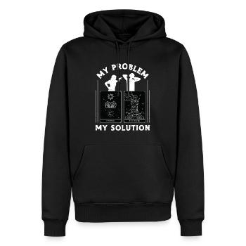 Lecteur de tarot Mon problème Ma solution Pictogramme Papa - Sweat à capuche Premium bio Homme - noir - Devant - Nico (187cm)