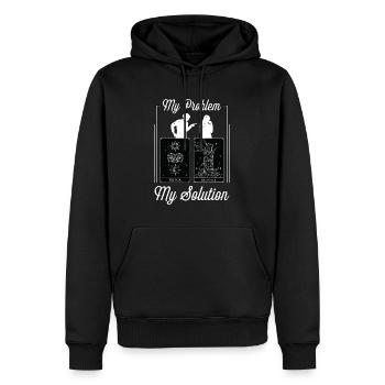 Tarot Reader My Problem My Solution Pictogram Mom - Men’s Premium Organic Hoodie - black - Front - Nico (187cm)