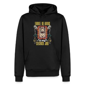 La lecture du tarot est mon deuxième métier de voyante - Sweat à capuche Premium bio Homme - noir - Devant - Nico (187cm)
