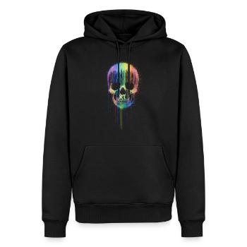 Rainbow Skull - Men’s Premium Organic Hoodie - black - Front - Nico (187cm)