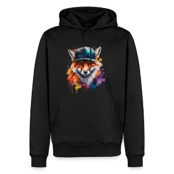 Casquette Fox Snapback Cool Animal Design Print - Sweat à capuche Premium bio Homme - noir - Devant - Nico (187cm)