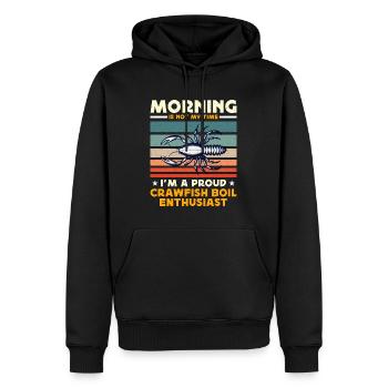 Écrevisses bouillir le matin n’est pas mon heure Écrevisses de mer - Sweat à capuche Premium bio Homme - noir - Devant - Nico (187cm)