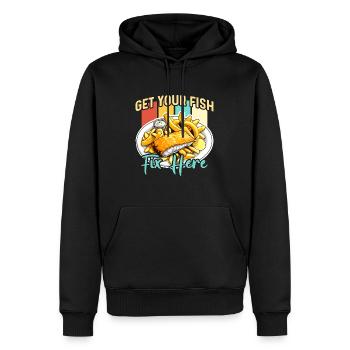 Fish And Chips Get Your Fish Fix British Cuisine - Männer Premium Bio Hoodie - Schwarz - Vorne - Nico (187cm)