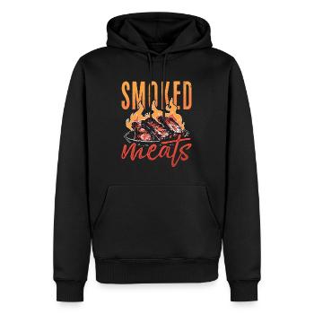 Pulled Pork BBQ Smoked Meats Grilled Meat Lover - Männer Premium Bio Hoodie - Schwarz - Vorne - Nico (187cm)