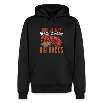 Ribs Barbecue I Rub My Meat While Grilled Meat - Männer Premium Bio Hoodie - Schwarz - Vorne - Nico (187cm)